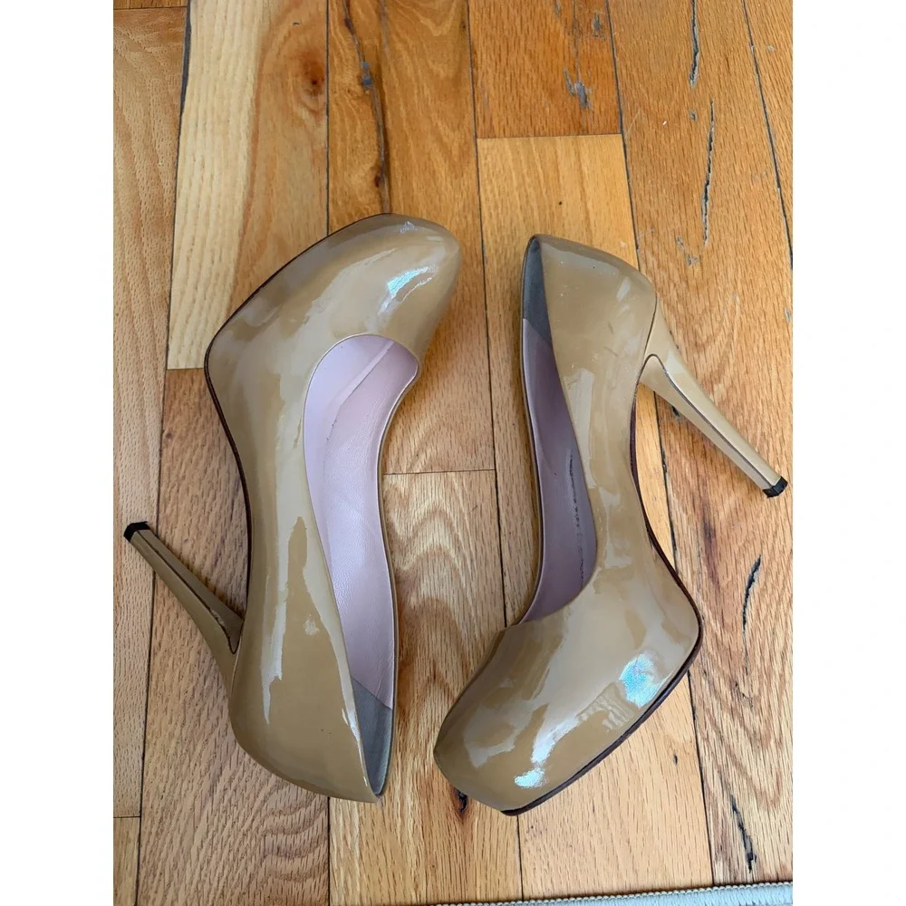 Kate‎ Spade Lori Platform Heels Pumps Camel Patent Leather Size 8